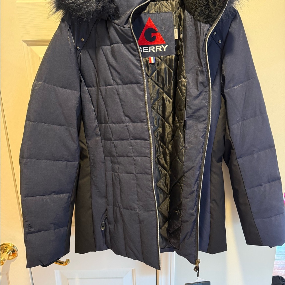 Gerry Weber Women's Navy Ski Jacket with Faux Fur Hood